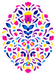 Aztec Embroidery Mexican Tribal Ornament Sticker