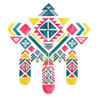 Aztec Mexican Pattern Watercolor Illustration Sticker