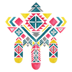 Aztec Mexican Pattern Watercolor Illustration Sticker