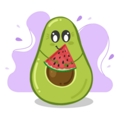 Baby Avocado With Watermelon Sticker