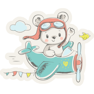 Baby Bear Flying Sticker