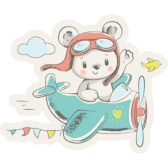 Baby Bear Flying Sticker