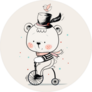 Baby Bear Ridding On A Bicycle Sticker
