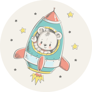 Baby Bear Space Sticker