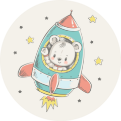 Baby Bear Space Sticker