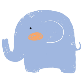 Baby Blue Elephant Sticker