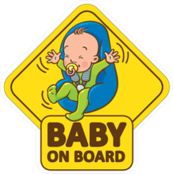 Baby Boy in Car Seat on Board Sticker