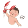 Baby Cancer Zodiac Sign Illustration Sticker