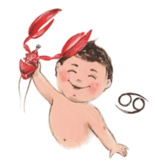 Baby Cancer Zodiac Sign Illustration Sticker
