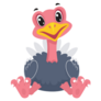 Baby Cartoon Ostrich Sticker