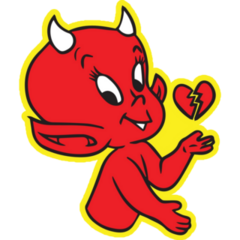 Baby Devil Broken Heart Sticker
