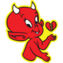 Baby Devil Broken Heart Sticker