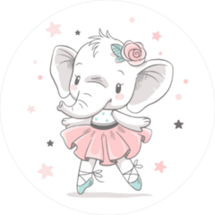 Baby Elephant Ballerina Sticker