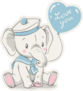 Baby Elephant In A Sailor Costume Sticker