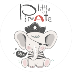 Baby Elephant Pirate Sticker