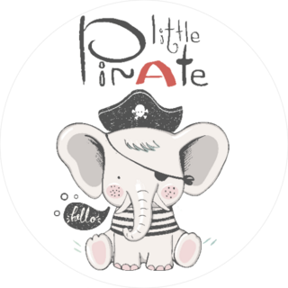 Baby Elephant Pirate Sticker