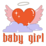 Baby Girl Angel Heart 00s Theme Sticker