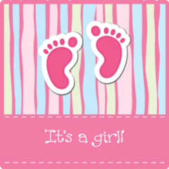 Baby Girl Feet Sticker