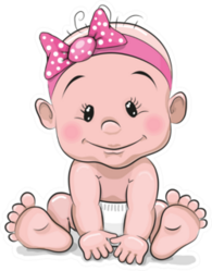 Baby Girl in Pink Headband Sticker