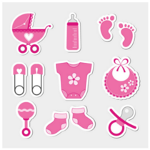 Baby Girl Sticker Sheet