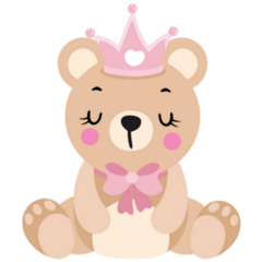 Baby Girl Teddy Bear Sticker