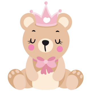Baby Girl Teddy Bear Sticker