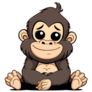Baby Gorilla Cartoon Sticker