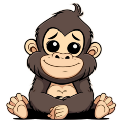 Baby Gorilla Cartoon Sticker