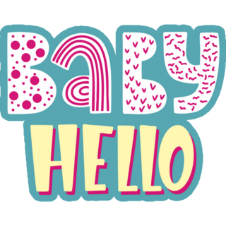 Baby Hello Lettering Sticker