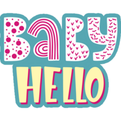 Baby Hello Lettering Sticker