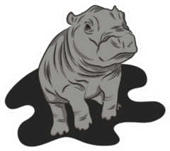 Baby Hippo Logo Sticker