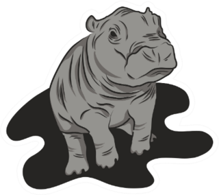 Baby Hippo Logo Sticker