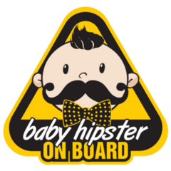 Baby Hipster On Board Sign Sticker