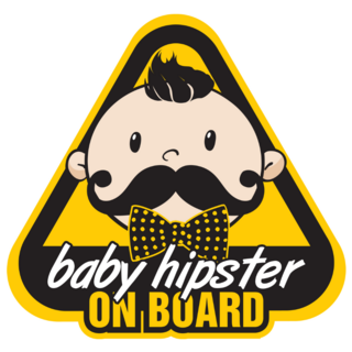 Baby Hipster On Board Sign Sticker