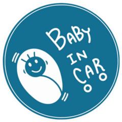 Baby In Car Cartoon Sticker
