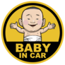 Baby In Car Circle Sticker