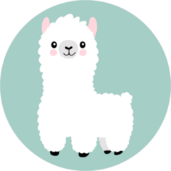 Baby Llama Circle Sticker