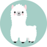 Baby Llama Circle Sticker