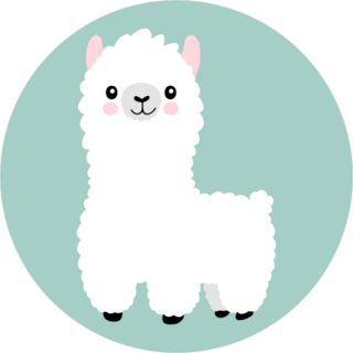 Baby Llama Circle Sticker