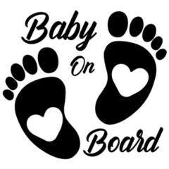 Baby On Board Beautiful Footprints Sticker