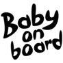 Baby On Board Hand Lettering Sticker