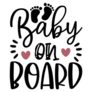 Baby On Board Heart Footprints Sticker