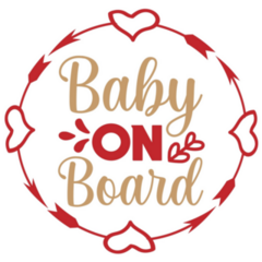 Baby On Board Heart Typography Sticker