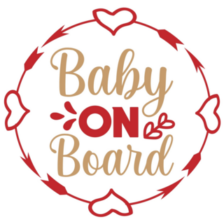 Baby On Board Heart Typography Sticker