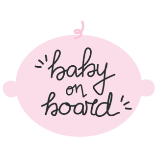 Baby On Board Pink Lettering Sticker