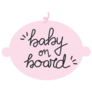 Baby On Board Pink Lettering Sticker