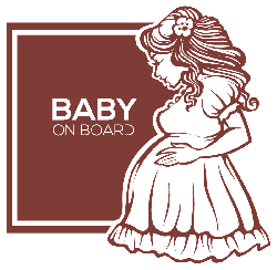 Baby On Board, Pregnant Woman Sticker