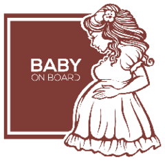 Baby On Board, Pregnant Woman Sticker