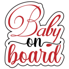 Baby On Board Red Typography Sticker