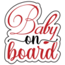 Baby On Board Red Typography Sticker